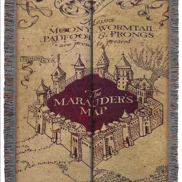 Harry Potter Marauder’s Map woven tapestry throw - Picture 4 of 6